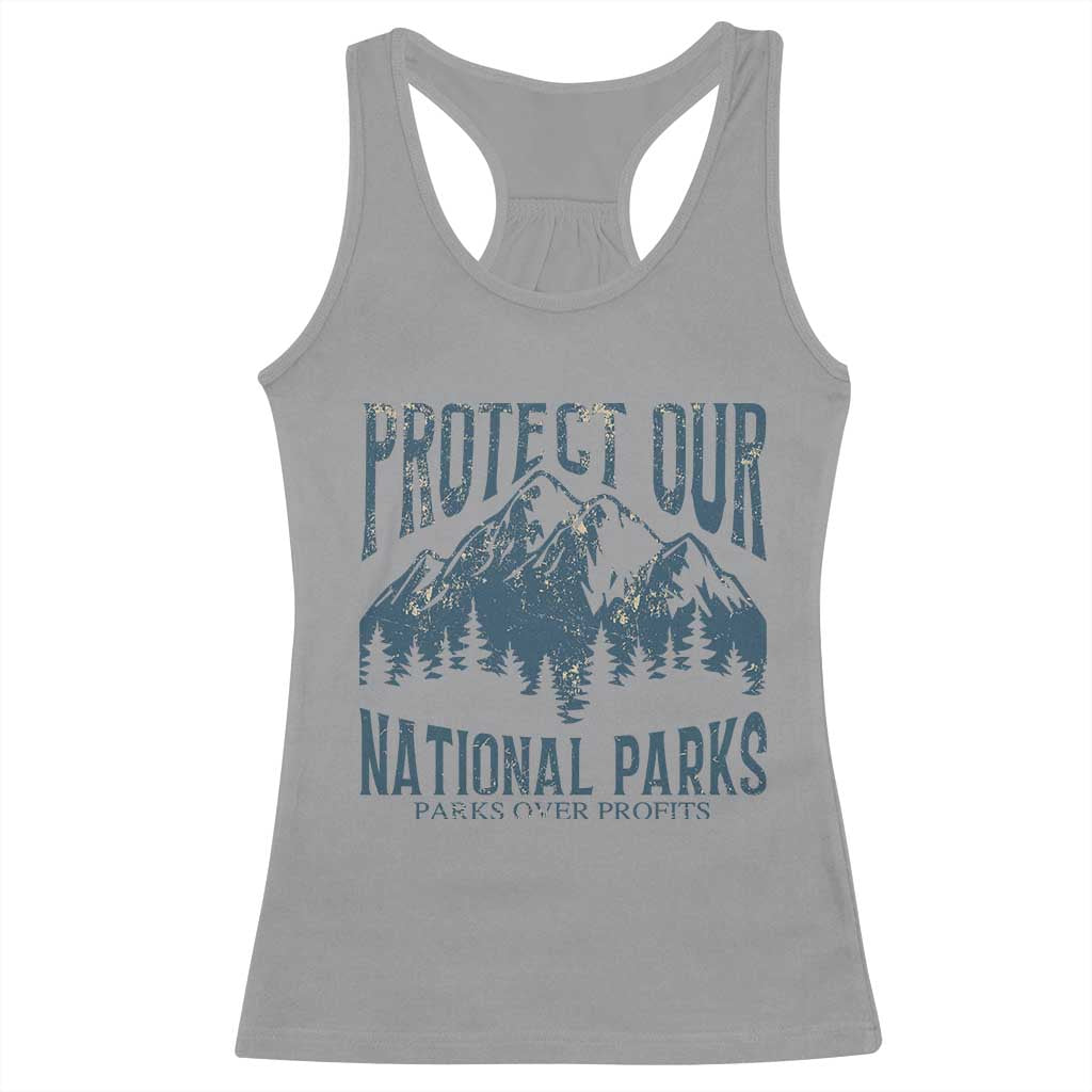 Protect Our National Parks Racerback Tank Top Retro Mountain Nature Graphic TS02 Sport Gray Print Your Wear