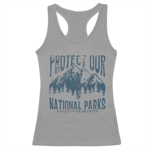 Protect Our National Parks Racerback Tank Top Retro Mountain Nature Graphic TS02 Sport Gray Print Your Wear