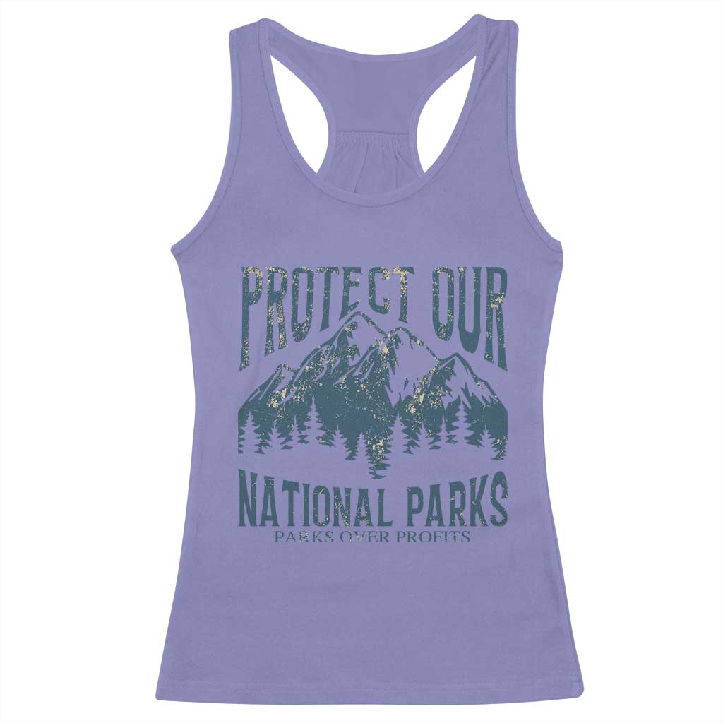 Protect Our National Parks Racerback Tank Top Retro Mountain Nature Graphic TS02 Violet Print Your Wear