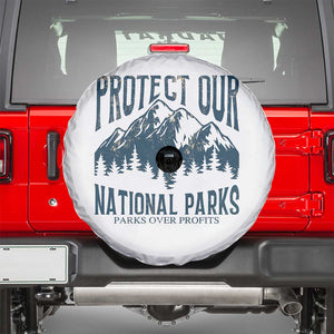 Protect Our National Parks Spare Tire Cover Retro Mountain Nature Graphic TS02 White Print Your Wear