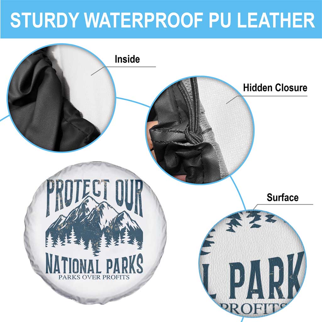 Protect Our National Parks Spare Tire Cover Retro Mountain Nature Graphic TS02 Print Your Wear