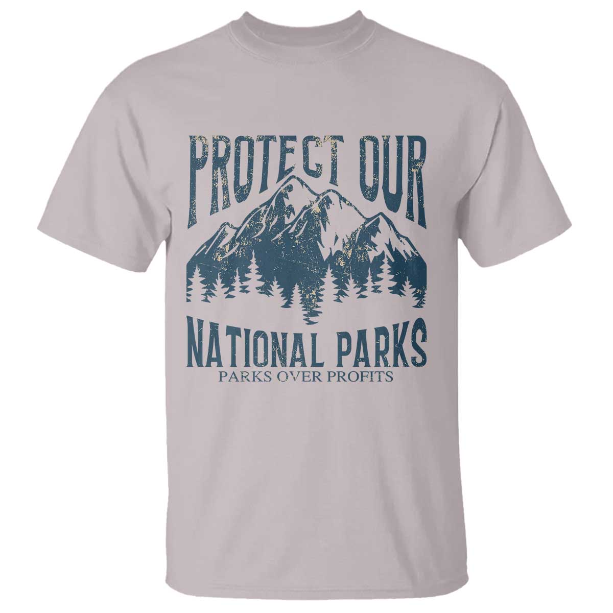 Protect Our National Parks T Shirt Retro Mountain Nature Graphic TS02 Ice Gray Print Your Wear