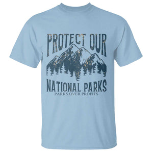 Protect Our National Parks T Shirt Retro Mountain Nature Graphic TS02 Light Blue Print Your Wear