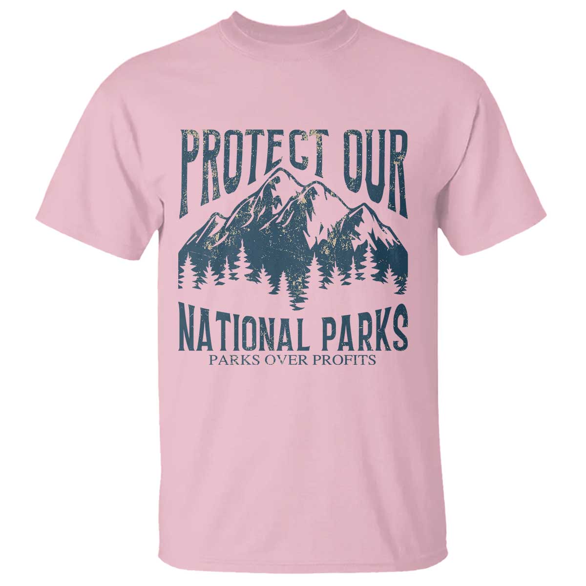 Protect Our National Parks T Shirt Retro Mountain Nature Graphic TS02 Light Pink Print Your Wear