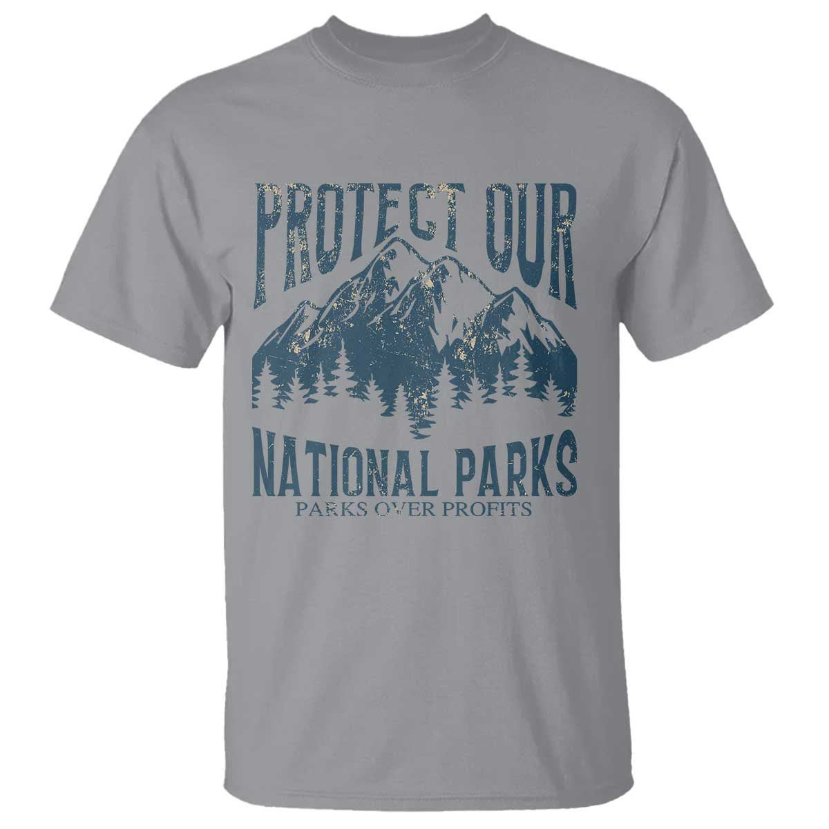 Protect Our National Parks T Shirt Retro Mountain Nature Graphic TS02 Sport Gray Print Your Wear