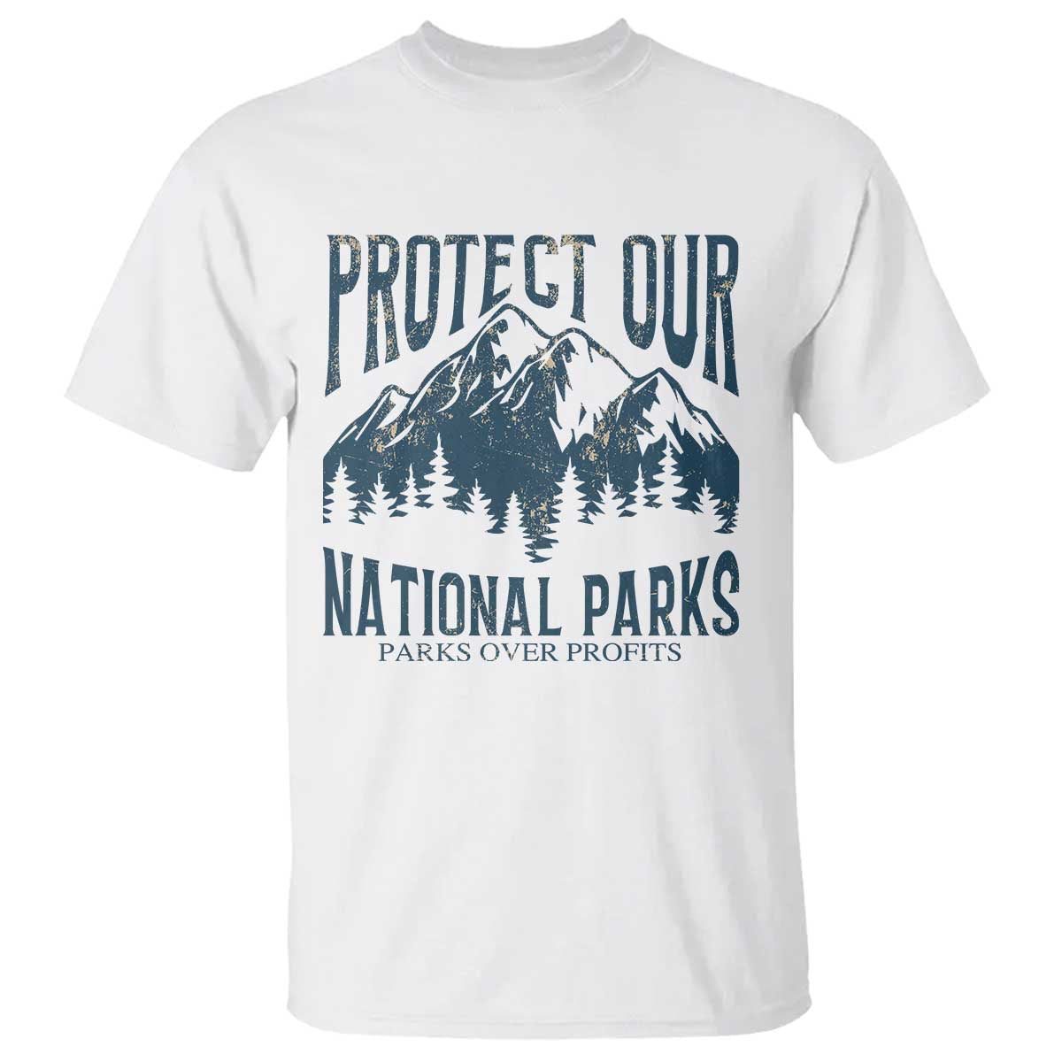 Protect Our National Parks T Shirt Retro Mountain Nature Graphic TS02 White Print Your Wear