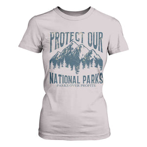 Protect Our National Parks T Shirt For Women Retro Mountain Nature Graphic TS02 Ice Gray Print Your Wear