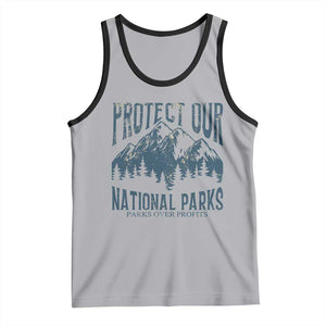 Protect Our National Parks Tank Top Retro Mountain Nature Graphic TS02 Athletic Heather Black Print Your Wear