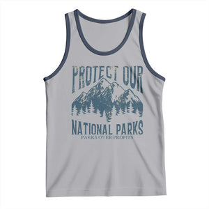 Protect Our National Parks Tank Top Retro Mountain Nature Graphic TS02 Athletic Heather Navy Print Your Wear