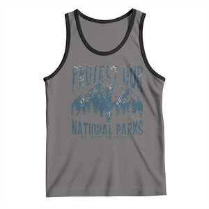 Protect Our National Parks Tank Top Retro Mountain Nature Graphic TS02 Deep Heather Black Print Your Wear
