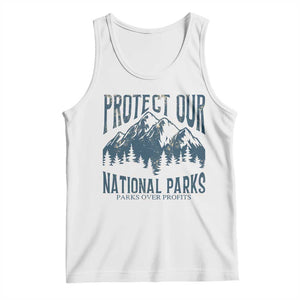 Protect Our National Parks Tank Top Retro Mountain Nature Graphic TS02 White Print Your Wear