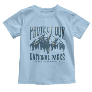 Protect Our National Parks Toddler T Shirt Retro Mountain Nature Graphic TS02 Light Blue Print Your Wear