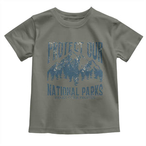 Protect Our National Parks Toddler T Shirt Retro Mountain Nature Graphic TS02 Military Green Print Your Wear