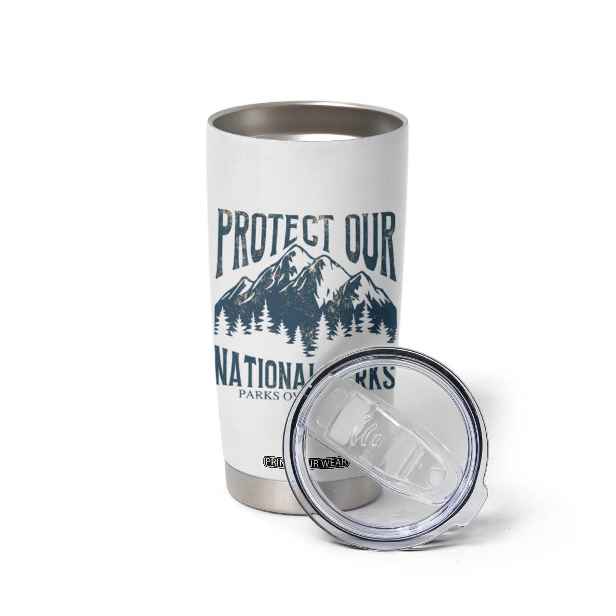 Protect Our National Parks Tumbler Cup Retro Mountain Nature Graphic TS02 Print Your Wear