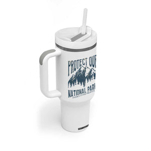 Protect Our National Parks Tumbler With Handle Retro Mountain Nature Graphic TS02 Print Your Wear