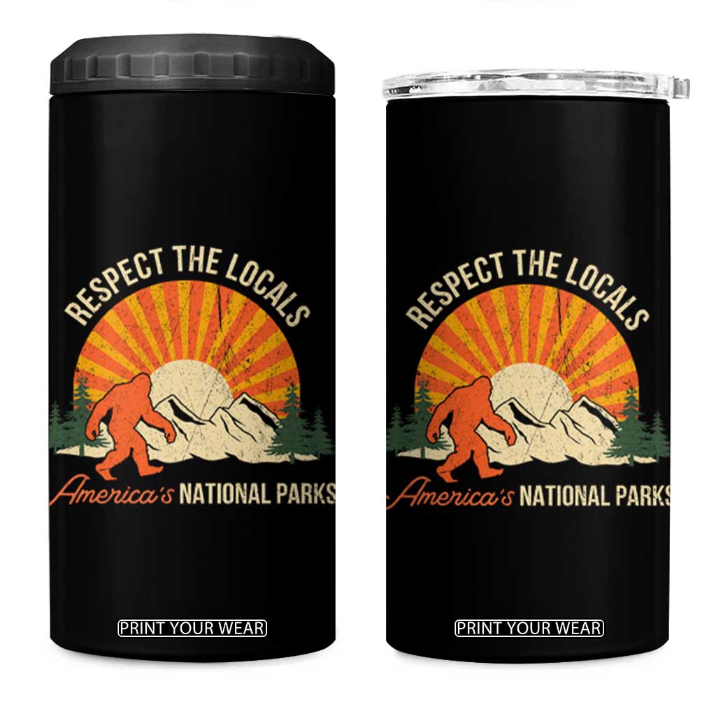 Respect The Locals 4 in 1 Can Cooler Tumbler America's National Parks Vintage Bigfoot TS02 One Size: 16 oz Black Print Your Wear