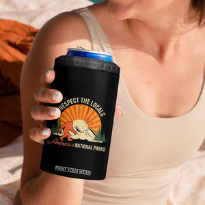 Respect The Locals 4 in 1 Can Cooler Tumbler America's National Parks Vintage Bigfoot TS02 Print Your Wear