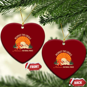 Respect The Locals Ceramic Ornament America's National Parks Vintage Bigfoot TS02 Print Your Wear