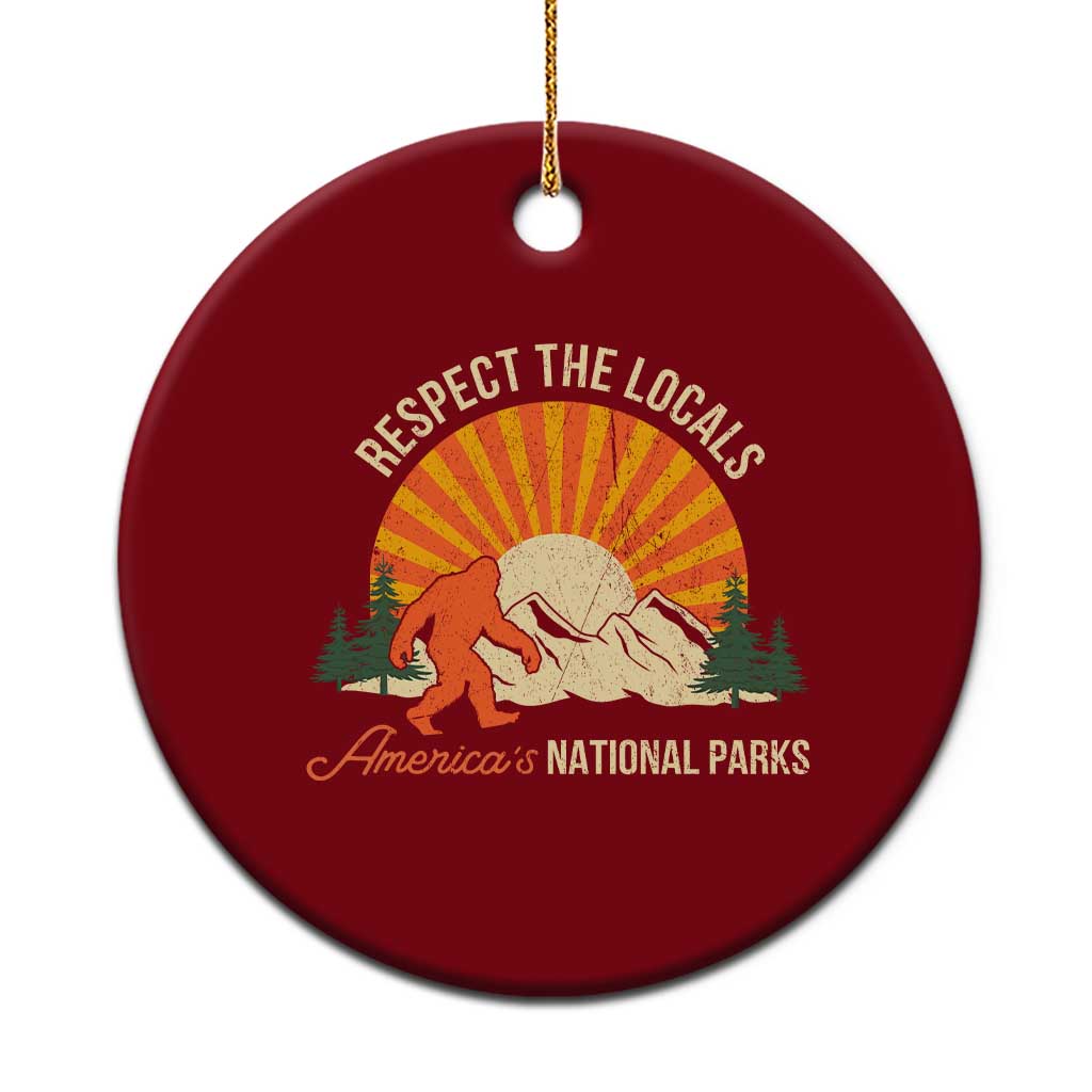 Respect The Locals Ceramic Ornament America's National Parks Vintage Bigfoot TS02 1pc Red Print Your Wear