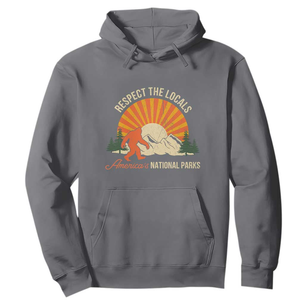 Respect The Locals Hoodie America's National Parks Vintage Bigfoot TS02 Charcoal Print Your Wear