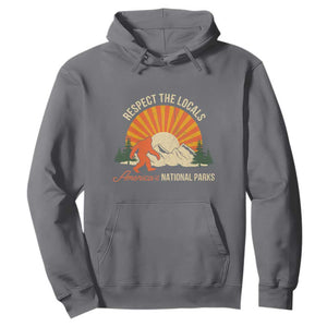 Respect The Locals Hoodie America's National Parks Vintage Bigfoot TS02 Charcoal Print Your Wear