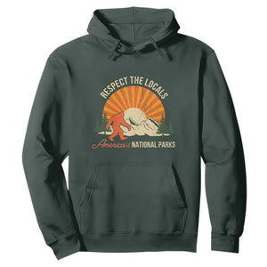 Respect The Locals Hoodie America's National Parks Vintage Bigfoot TS02 Dark Forest Green Print Your Wear