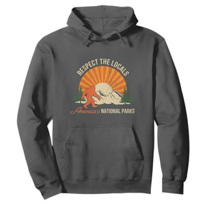 Respect The Locals Hoodie America's National Parks Vintage Bigfoot TS02 Dark Heather Print Your Wear