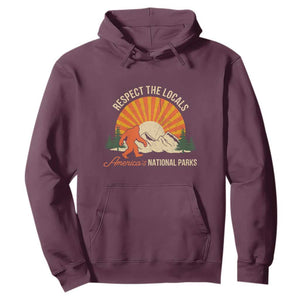 Respect The Locals Hoodie America's National Parks Vintage Bigfoot TS02 Maroon Print Your Wear