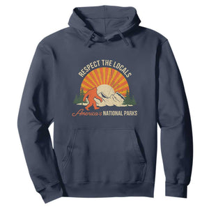 Respect The Locals Hoodie America's National Parks Vintage Bigfoot TS02 Navy Print Your Wear