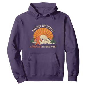 Respect The Locals Hoodie America's National Parks Vintage Bigfoot TS02 Purple Print Your Wear
