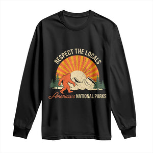 Respect The Locals Long Sleeve Shirt America's National Parks Vintage Bigfoot TS02 Black Print Your Wear