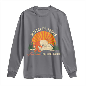 Respect The Locals Long Sleeve Shirt America's National Parks Vintage Bigfoot TS02 Charcoal Print Your Wear