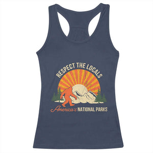 Respect The Locals Racerback Tank Top America's National Parks Vintage Bigfoot TS02 Navy Print Your Wear
