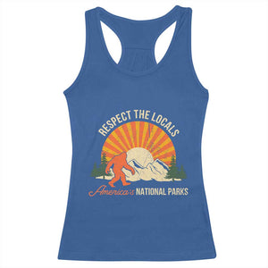Respect The Locals Racerback Tank Top America's National Parks Vintage Bigfoot TS02 Royal Blue Print Your Wear