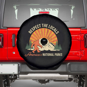 Respect The Locals Spare Tire Cover America's National Parks Vintage Bigfoot TS02 Black Print Your Wear
