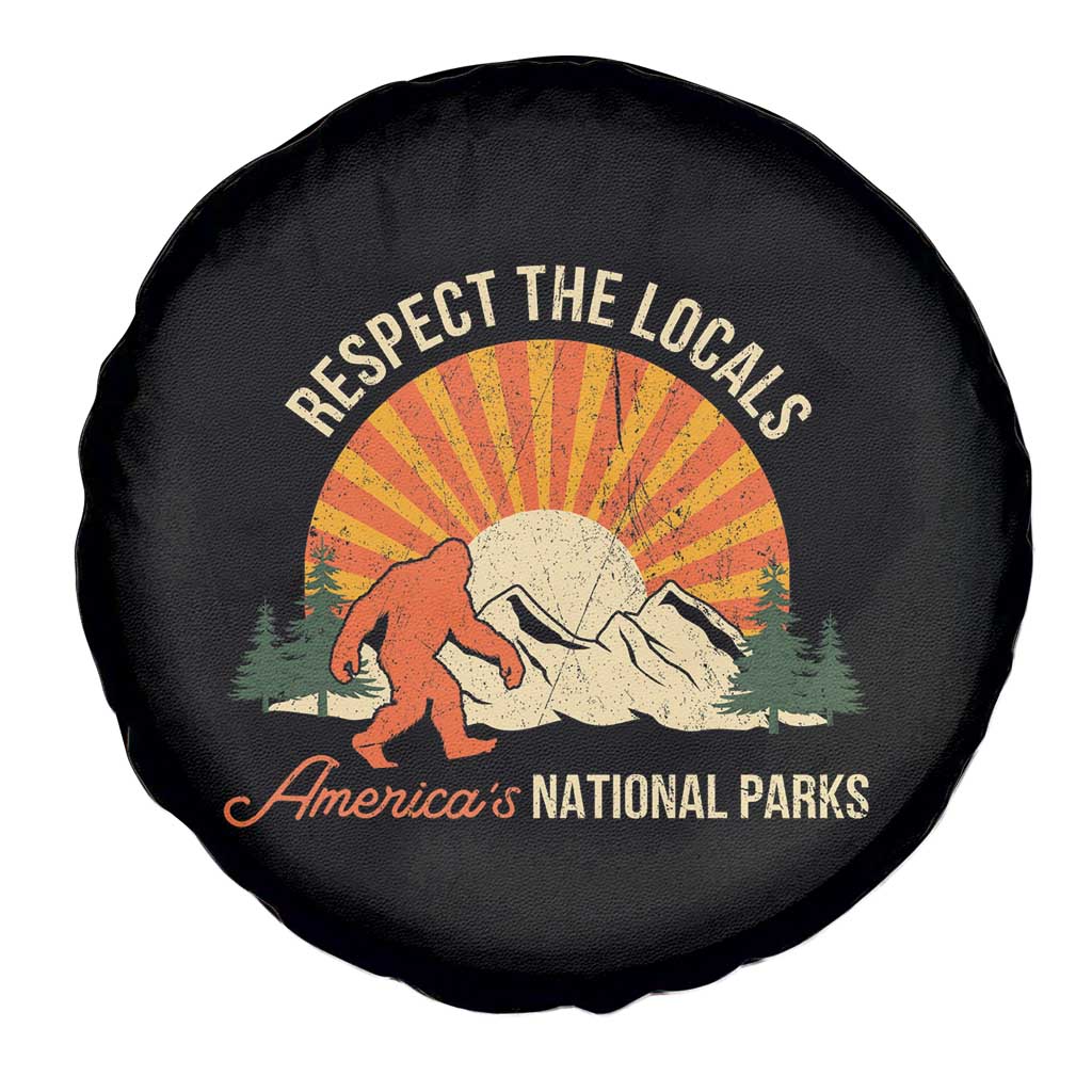 Respect The Locals Spare Tire Cover America's National Parks Vintage Bigfoot TS02 Print Your Wear