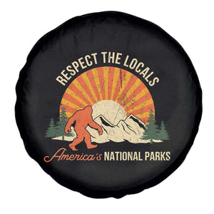 Respect The Locals Spare Tire Cover America's National Parks Vintage Bigfoot TS02 Print Your Wear