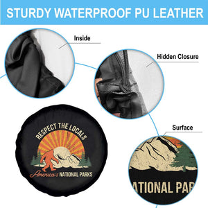 Respect The Locals Spare Tire Cover America's National Parks Vintage Bigfoot TS02 Print Your Wear