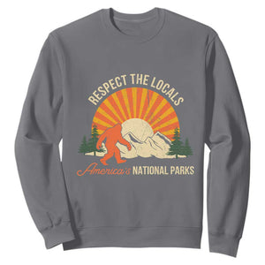 Respect The Locals Sweatshirt America's National Parks Vintage Bigfoot TS02 Charcoal Print Your Wear