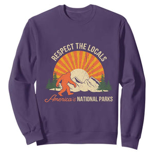 Respect The Locals Sweatshirt America's National Parks Vintage Bigfoot TS02 Purple Print Your Wear