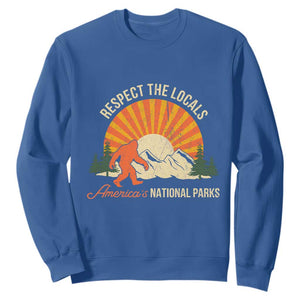 Respect The Locals Sweatshirt America's National Parks Vintage Bigfoot TS02 Royal Blue Print Your Wear