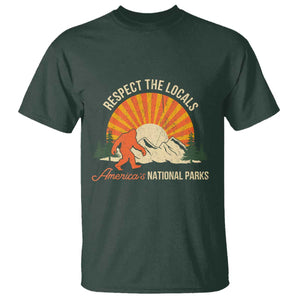 Respect The Locals T Shirt America's National Parks Vintage Bigfoot TS02 Dark Forest Green Print Your Wear