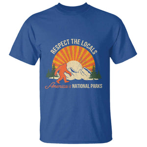 Respect The Locals T Shirt America's National Parks Vintage Bigfoot TS02 Royal Blue Print Your Wear