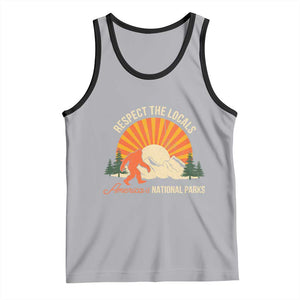 Respect The Locals Tank Top America's National Parks Vintage Bigfoot TS02 Athletic Heather Black Print Your Wear