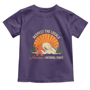 Respect The Locals Toddler T Shirt America's National Parks Vintage Bigfoot TS02 Purple Print Your Wear