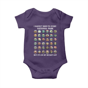 National Parks Bucket List Baby Onesie I Haven't Been To Wishlist TS02 Purple Print Your Wear