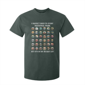 National Parks Bucket List T Shirt For Kid I Haven't Been To Wishlist TS02 Dark Forest Green Print Your Wear