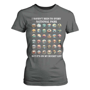 National Parks Bucket List T Shirt For Women I Haven't Been To Wishlist TS02 Dark Heather Print Your Wear