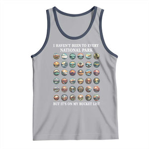 National Parks Bucket List Tank Top I Haven't Been To Wishlist TS02 Athletic Heather Navy Print Your Wear