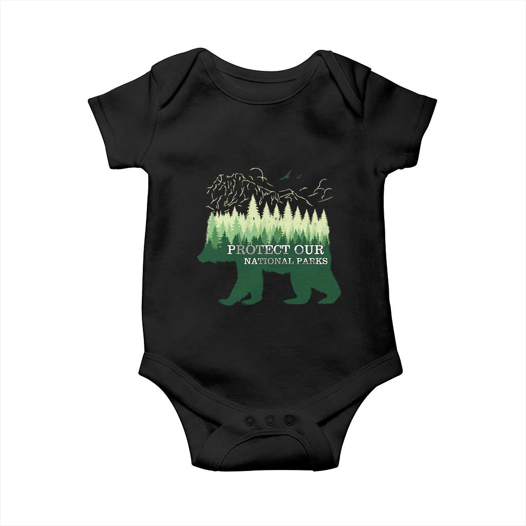 Protect Our Parks National Park Baby Onesie Bear Hiking Nature TS02 Black Print Your Wear